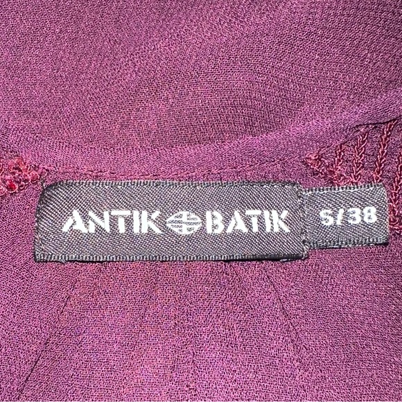 Antik Batik Maroon Blouse - Size Small - Picture 3 of 3